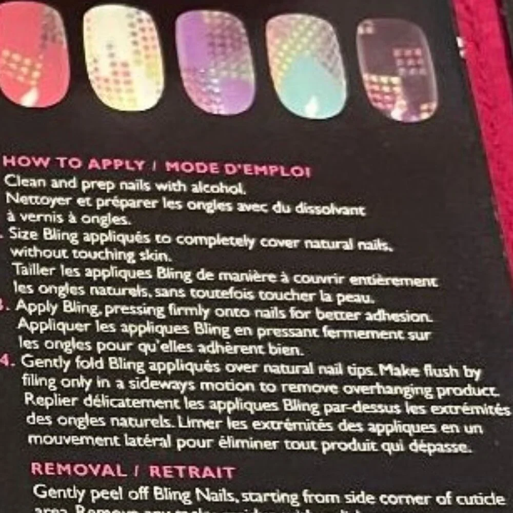BRAND NEW ~ 3 PACKAGES OF BLING NAIL APPLIQUE WRAPS ~ 18 PIECES IN EACH PACKAGE